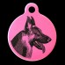 German Shepherd Engraved 31mm Large Round Pet Dog ID Tag